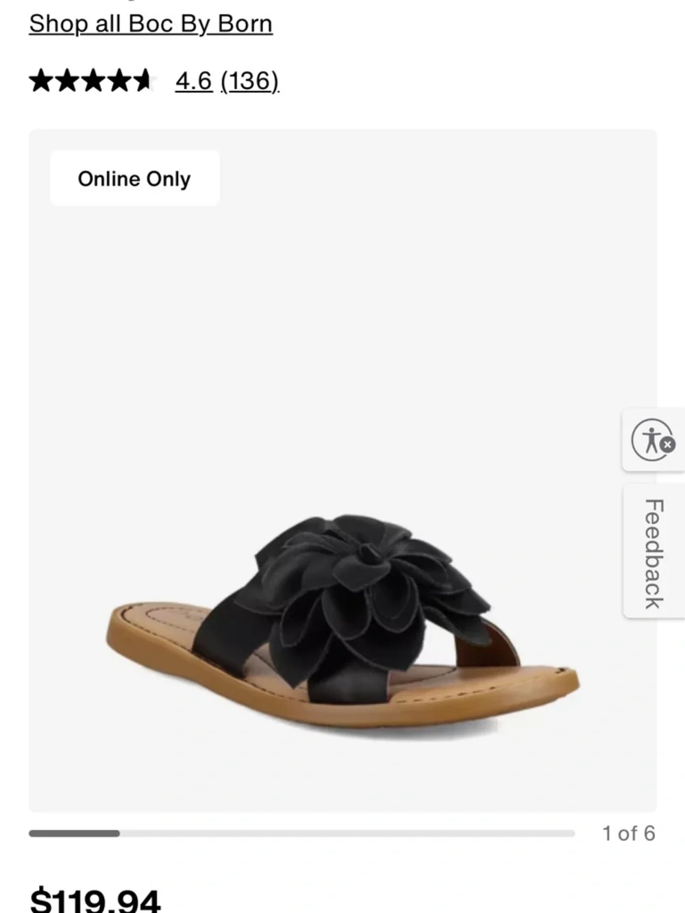 b.o.c. Black Floral Slide Mules with Tan Footbed - Picture 5 of 5